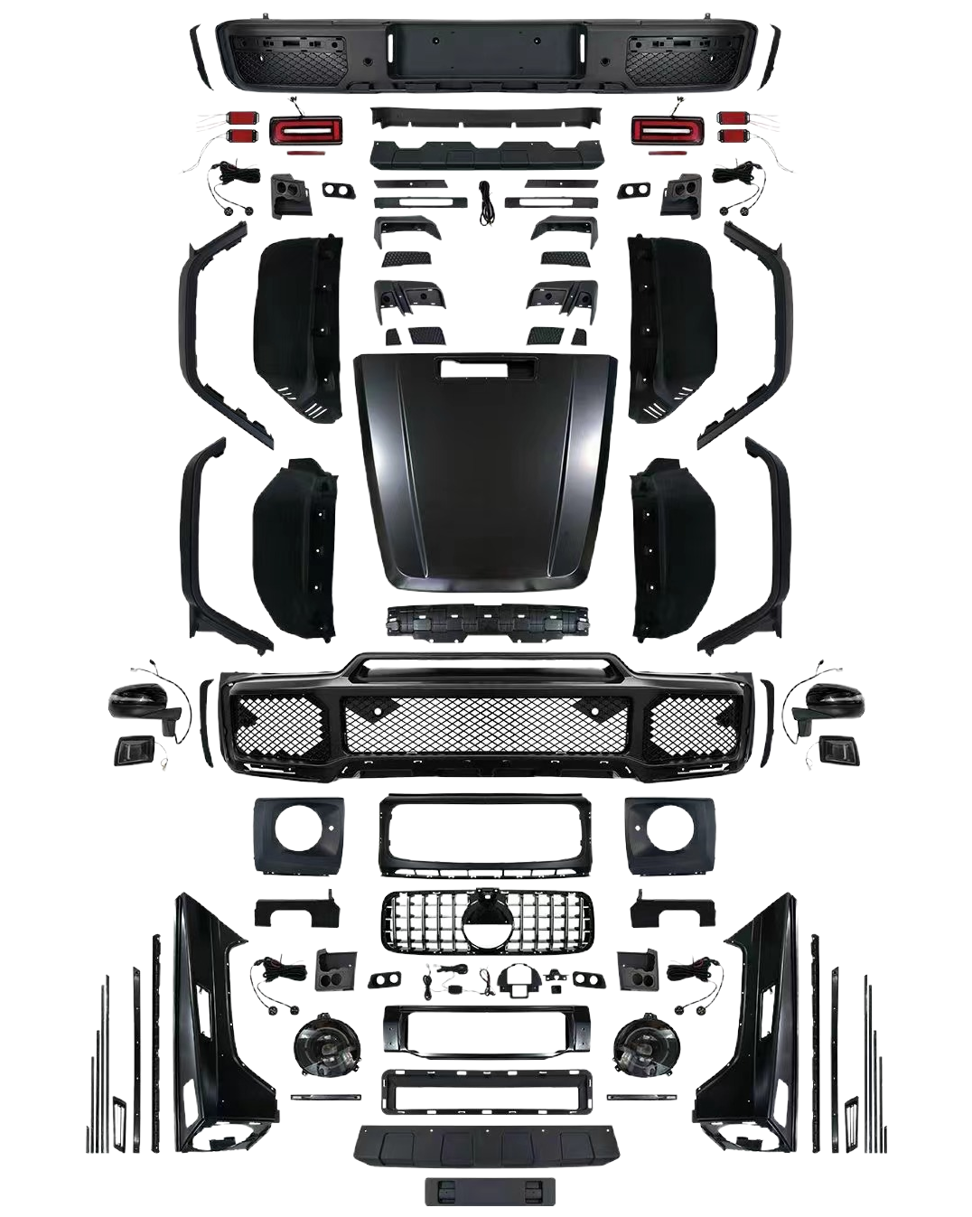 Body kit for Mercedes Benz G Class W463 2002-2018 Upgrade W464 W465 BRABUS/G63 Auto Body Kit Front & Rear Bumper LED Headlight