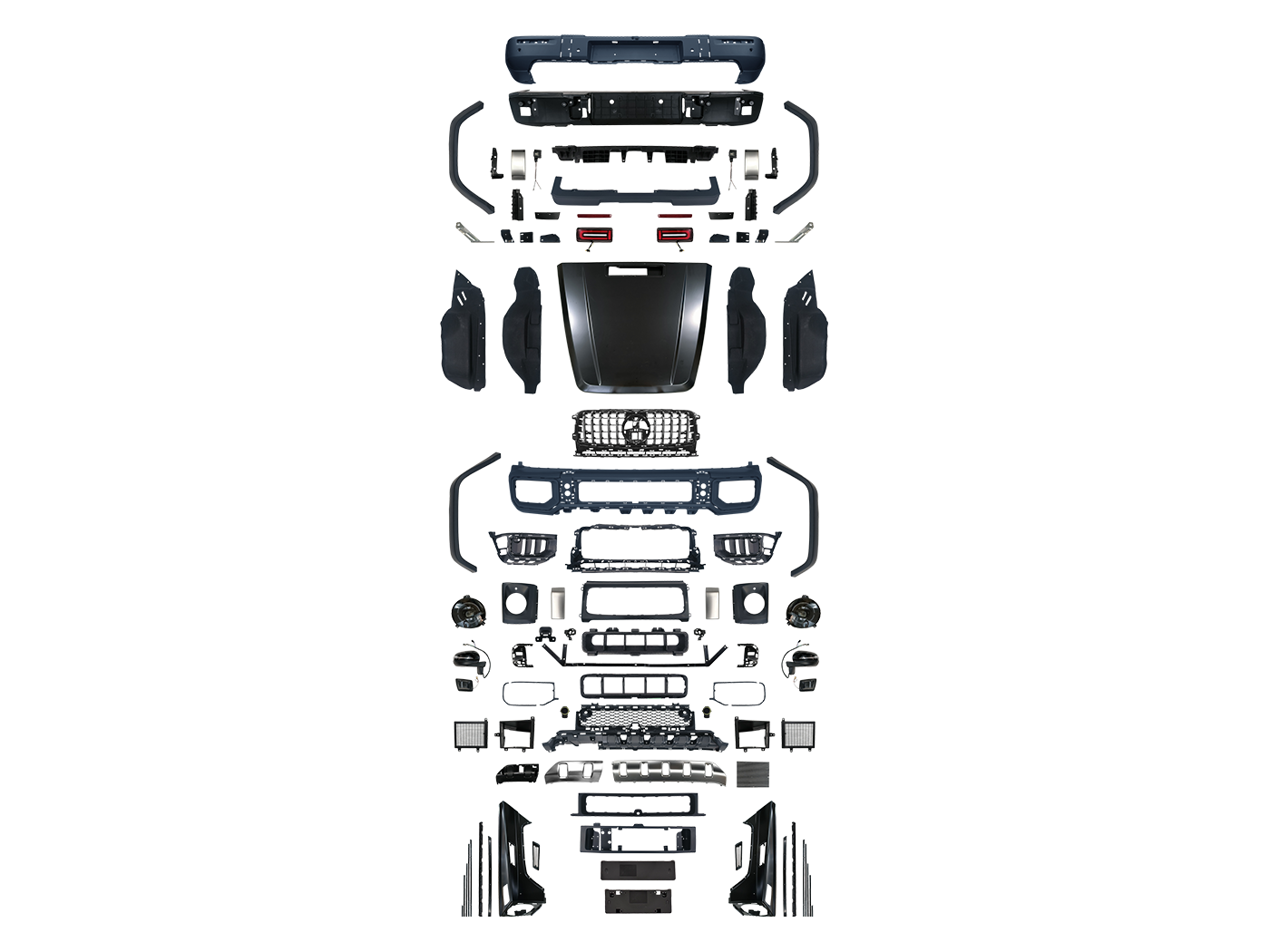 Body kit for Mercedes Benz G Class W463 2002-2018 Upgrade W464 W465 BRABUS/G63 Auto Body Kit Front & Rear Bumper LED Headlight