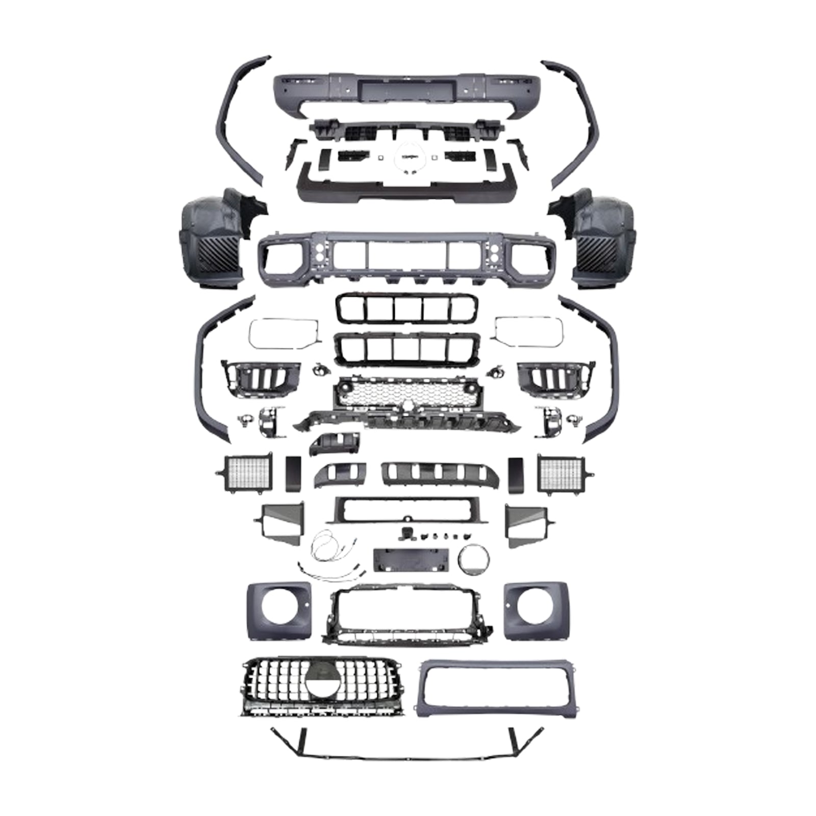 Body Kit for Mercedes Benz G Class W463a W464 2019-2024 Upgrade 2025 W465 AMG G63 / B Style / B800 / Rocket B900 Style Auto Body Kit Front & Rear Bumper LED Headlight