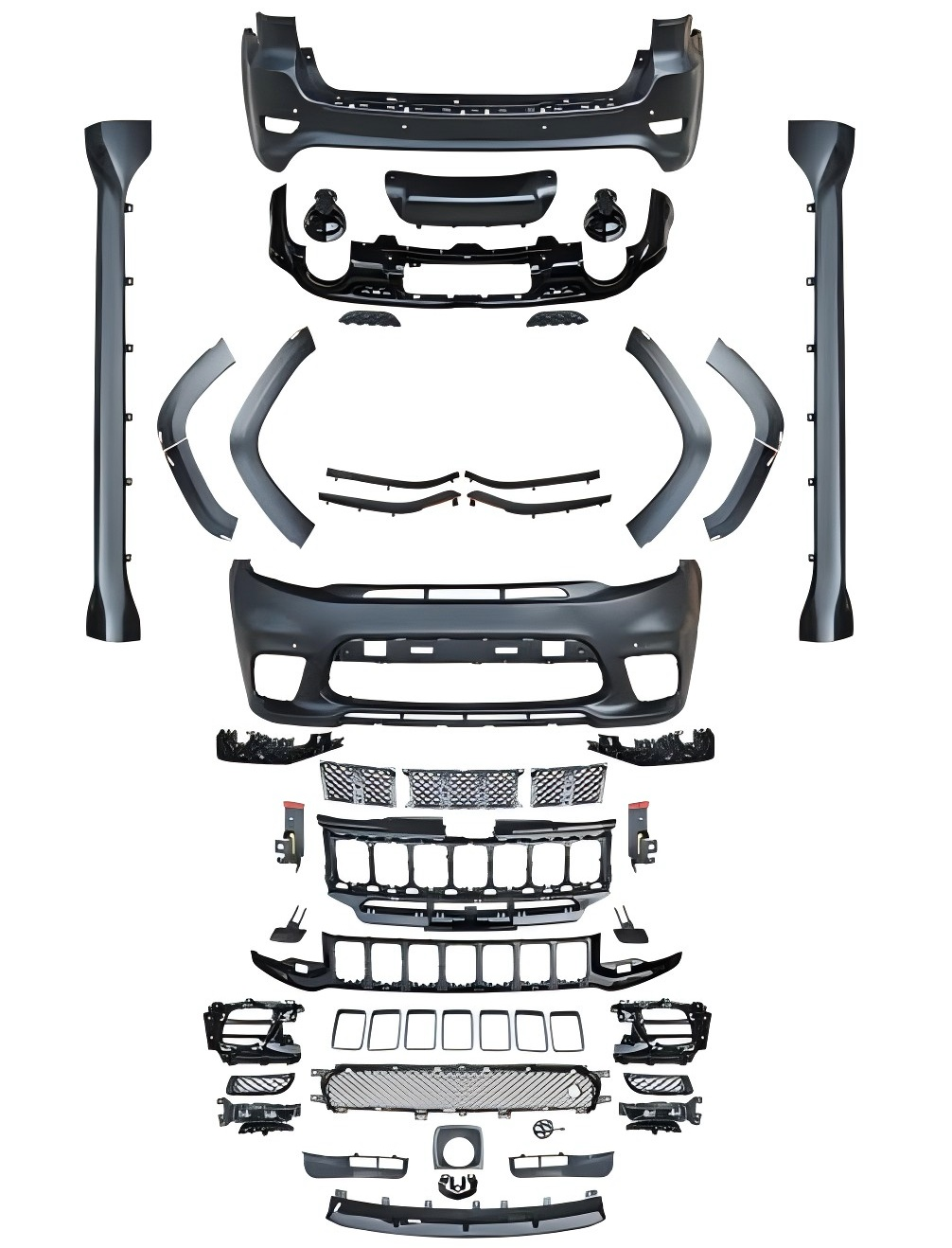 For Jeep Grand Cherokee 2011-2023 Upgrade to SRT-8 Body Kit with OEM Quality LED Headlight Bumper Grill Car Accessories Hood Wide Bodyt