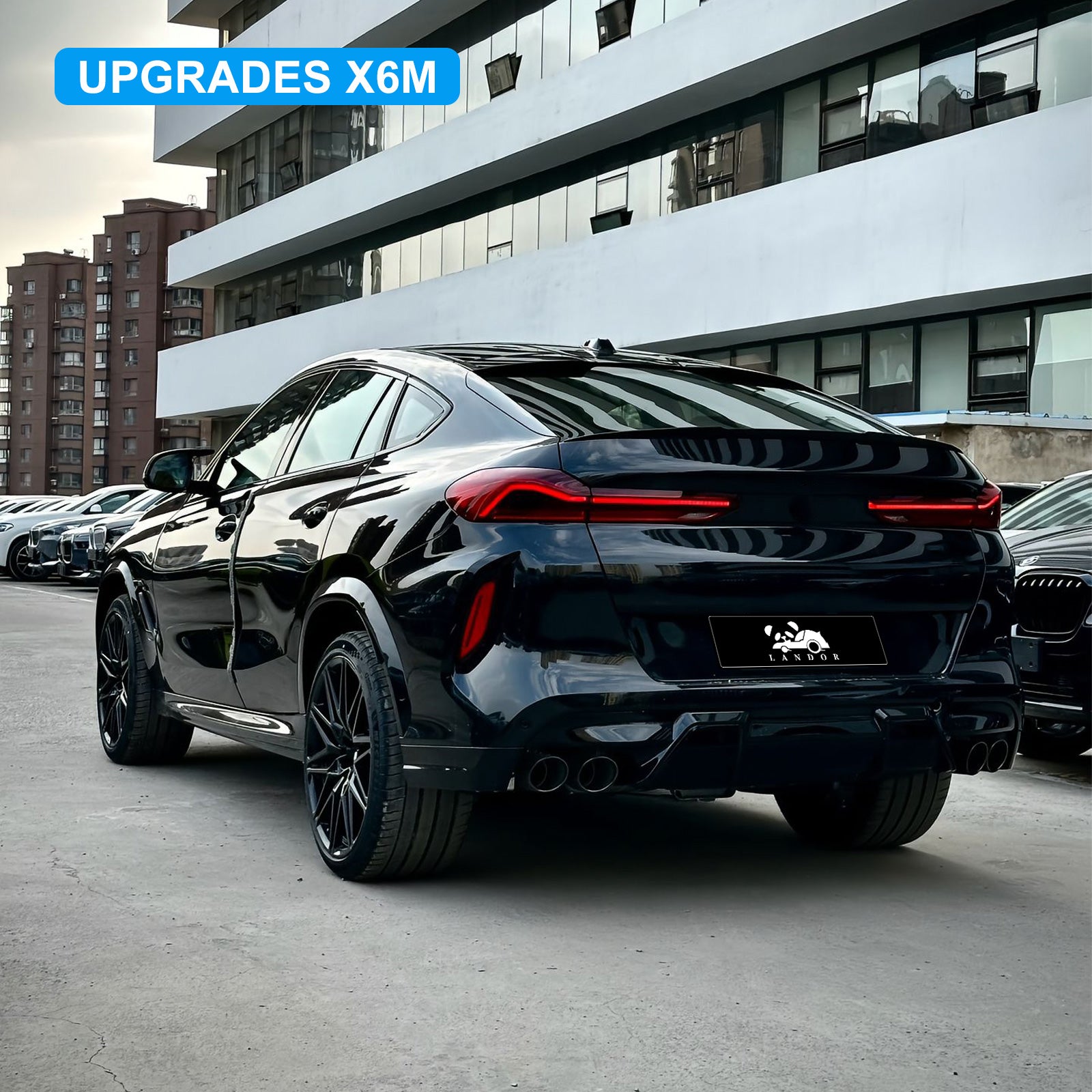 Body Kit for BMW X6 F16 2014-2019 Upgrade to 2023+LCI X6M / MT Style Auto Body Kit Front & Rear Bumper