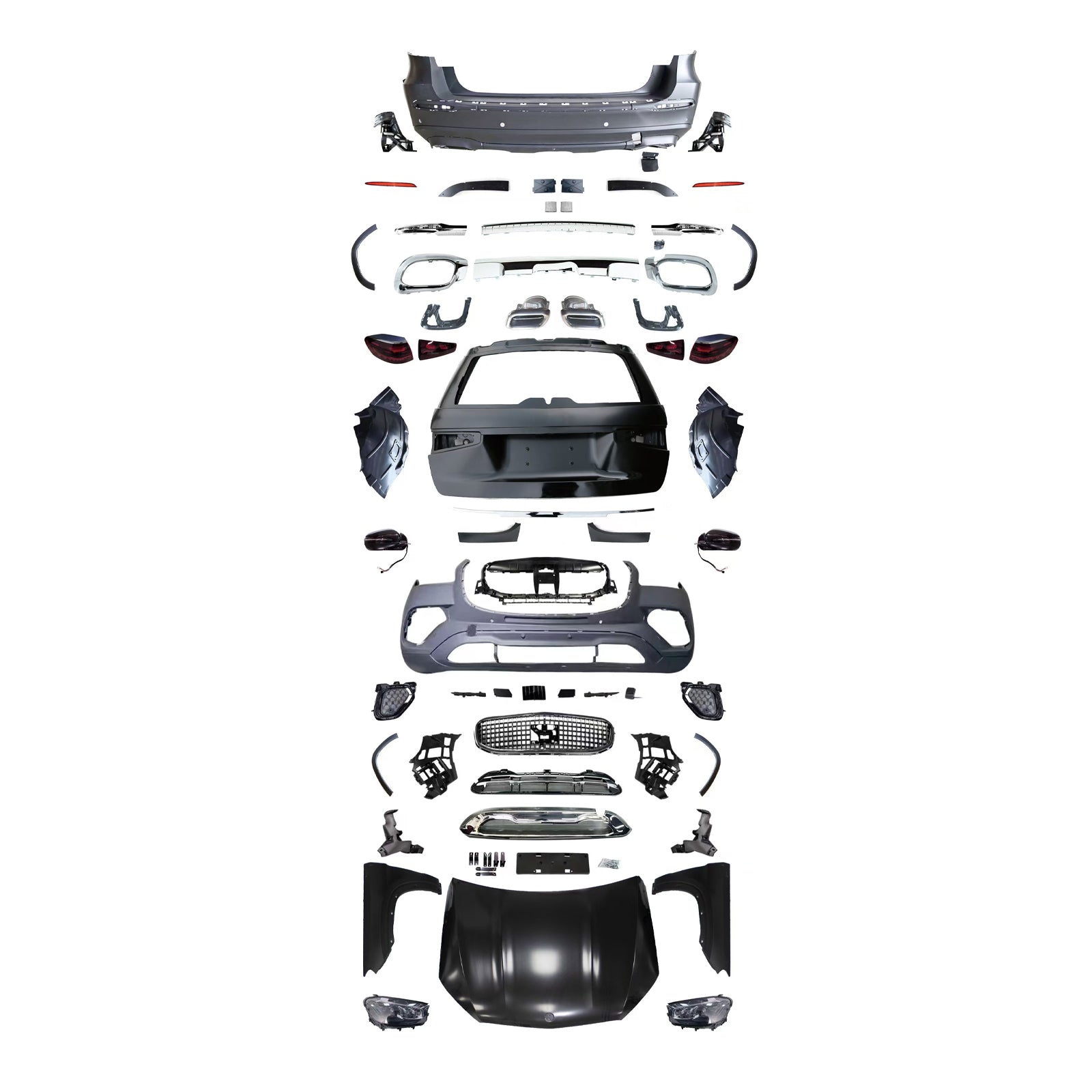 For Mercedes Benz GLS Class X166 (2015-2019) Upgrade AMG/X167 M-Style23/X167 M-Style24 Body Kit