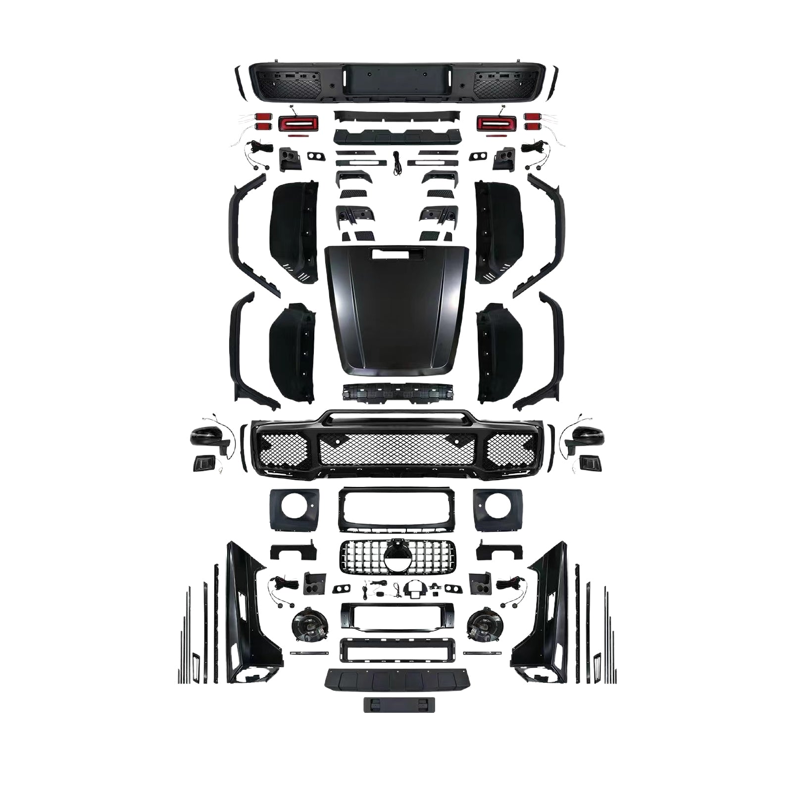 Body kit for Mercedes Benz G Class W463 2002-2018 Upgrade W464 W465 B Style/G63 Auto Body Kit Front & Rear Bumper LED Headlight