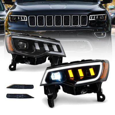 For Jeep Grand Cherokee 2011-2023 Upgrade to SRT-8 Body Kit with OEM Quality LED Headlight Bumper Grill Car Accessories Hood Wide Body kit