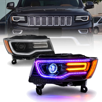 For Jeep Grand Cherokee 2011-2023 Upgrade to SRT-8 Body Kit with OEM Quality LED Headlight Bumper Grill Car Accessories Hood Wide Body kit