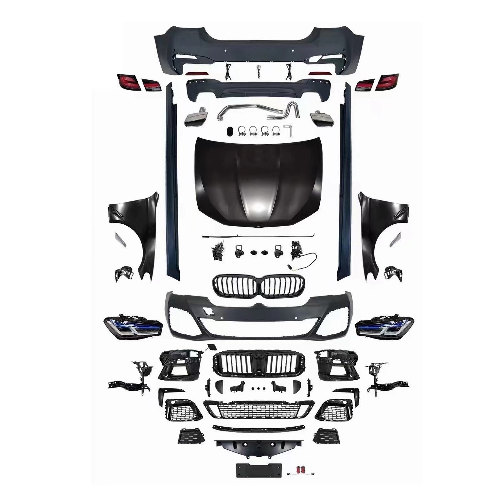 F18 2011-2017 Upgrade 20Body Kit for BMW 5 series F10 23 G30 G38 M-tech/M5/M5CS Style Auto Body Kit Front & Rear Bumper LED Headlight