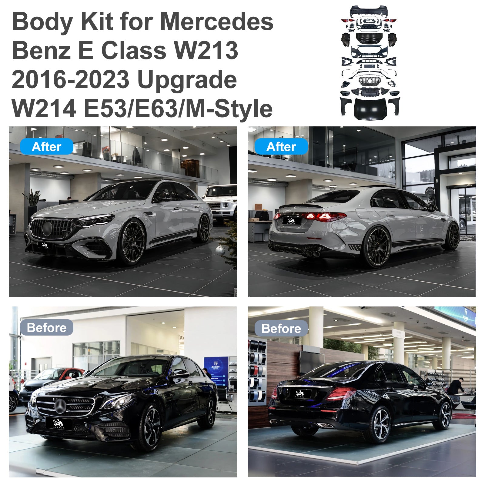 For Mercedes Benz E Class W213 (2016-2023) Upgrade W214 E53/E63/Exclusive/M-Style Body Kit