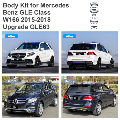 For Mercedes Benz GLE Class W166 (2015-2018) Upgrade W166 GLE63 Body Kit