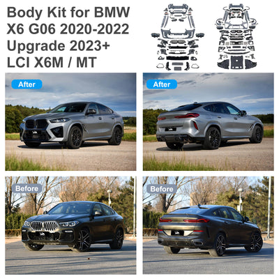 Body Kit for BMW X6 G06 2020-2022 Upgrade to 2023+LCI X6M / MT Style Auto Body Kit Front & Rear Bumper