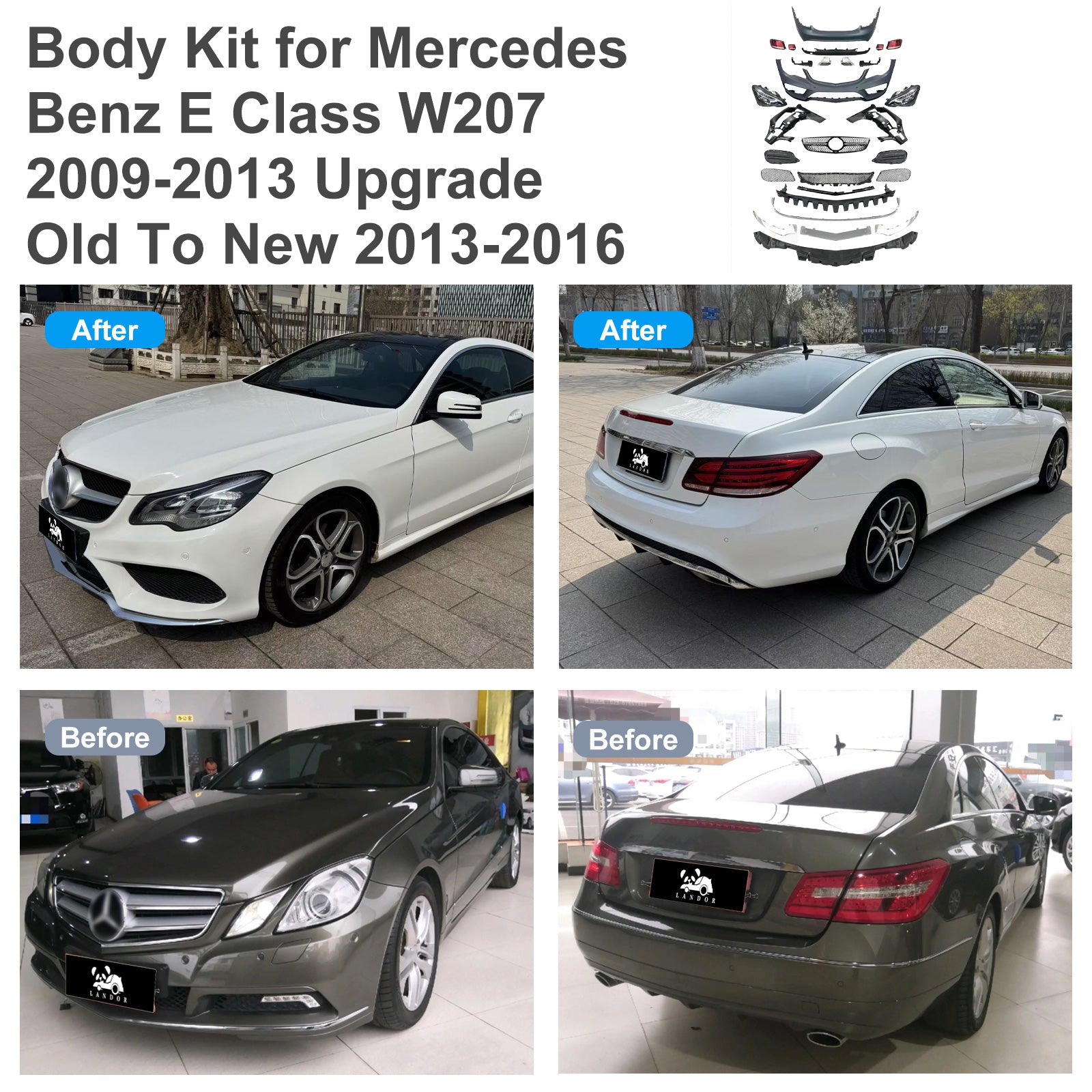 For Mercedes Benz E Class Coupe W207 (2009-2013) Upgrade Old To New W207 (2013-2016) Body Kit