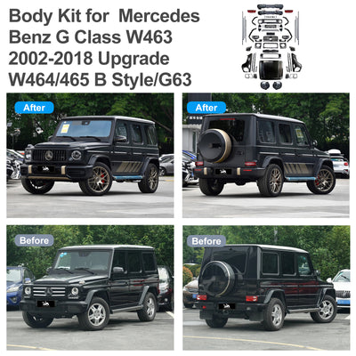 Body kit for Mercedes Benz G Class W463 2002-2018 Upgrade W464 W465 B Style/G63 Auto Body Kit Front & Rear Bumper LED Headlight