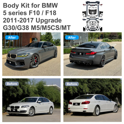 F18 2011-2017 Upgrade 20Body Kit for BMW 5 series F10 23 G30 G38 M-tech/M5/M5CS Style Auto Body Kit Front & Rear Bumper LED Headlight